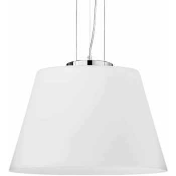 Image of Ideal Lux Lighting - Ideal Lux Cylinder - 1 Light Large Dome Ceiling Pendant White, E27