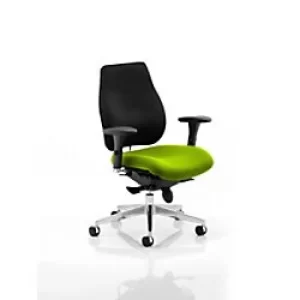 Image of Dynamic Synchro Tilt Posture Chair Multi-Functional Arms Chiro Plus Black Back, Myrrh Green Seat Optional Headrest High Back