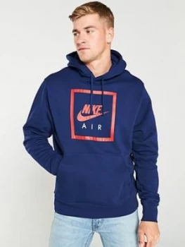 Image of Nike Sportswear Air Overhead Hoodie - Blue, Size XL, Men