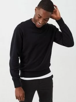 Image of Calvin Klein Jeans Monogram Sleeve Badge Crew Jumper - Black