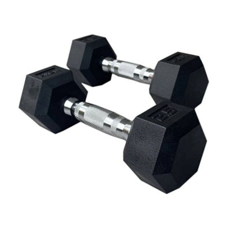 Image of Hxgn Pro Hex Dumbbells Pair 2 X 2.5Kg - Knurled Steel Handles, Anti-Roll