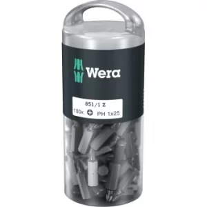 Image of Wera 850/1Z Extra Tough Phillips Screwdriver Bits PH1 25mm Pack of 100