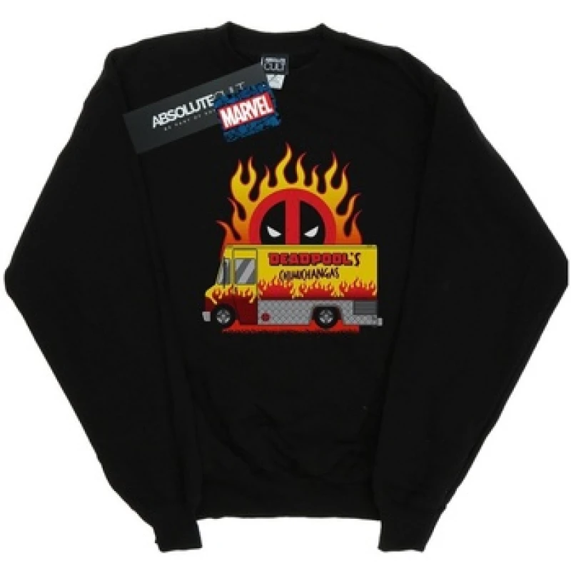 Image of Marvel Deadpool Chimichangas Van Sweatshirt Black male
