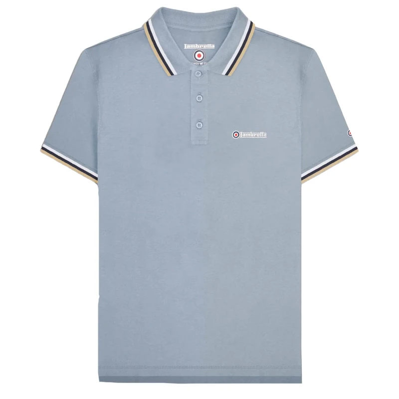 Image of Lambretta Lambretta Men SS25 Triple Tipped Big & Tall Polo Shirt in Dark Blue Size: 3X-Large Dark Blue XXXL Male 5063703802321