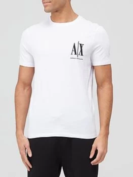 Image of Armani Exchange AX Small Icon Logo T-Shirt White Size S Men