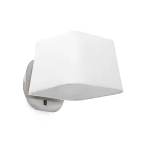 Image of Sweet 1 Light Indoor Wall Light White, Satin Nickel, E27