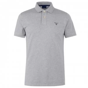 Image of Gant Contrast Collar Polo Shirt - Grey 093