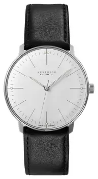 Image of Junghans 27/3501.02 Mens Max Bill Automatic Black Leather Watch