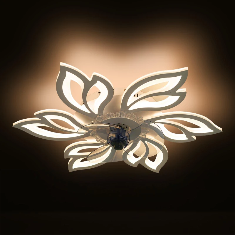 Image of Kabinet UK Modern Flower Shape Ceiling Fan with Light White unisex One size