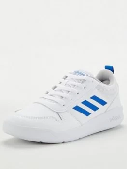 Image of adidas Tensaur Junior Trainers - White/Blue, Size 5.5