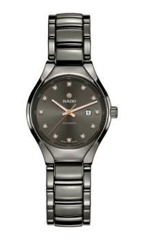 Image of Rado True Automatic Diamonds Womens watch - Water-resistant 5 bar (50 m), Plasma high-tech ceramic, grey