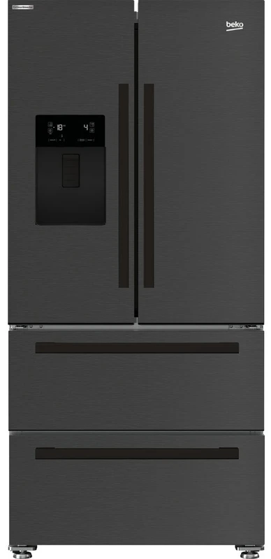 Image of Beko HarvestFresh GNE460520DVPZ Freestanding American Style Fridge Freezer