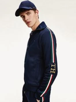 Image of Tommy Hilfiger Th Monogram Zip Through Tracksuit Top - Navy
