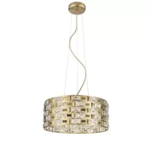 Image of Impex Lola 6 Light Crystal Ceiling Gold