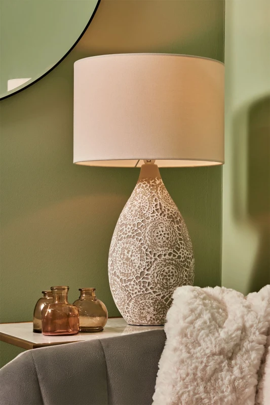 Image of BHS Lighting Inar Ceramic Table Lamp Natural