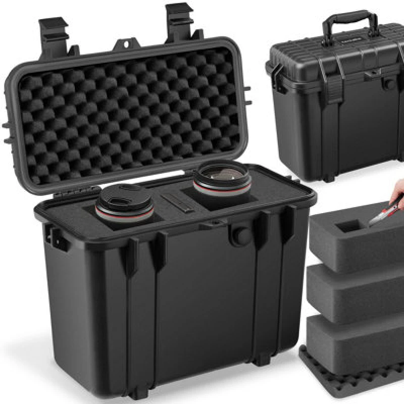 Image of tectake Camera Case Al in Black Size: Large Black Unisex L