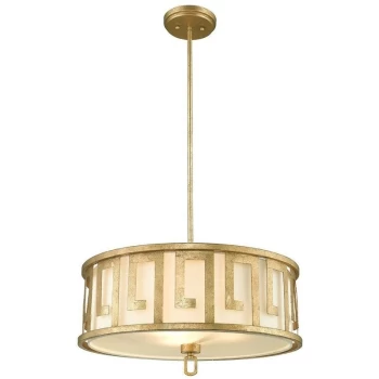 Image of Lemuria - 3 Light Large Round Ceiling Duo-Mount Pendant Gold, E27 - Elstead