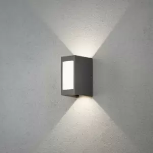 Image of Konstsmide Cremona Outdoor Modern Up Down Wall Light LED Dark Grey, IP54