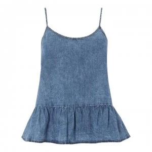 Image of Noisy May Chiffa Top - Medium Blue