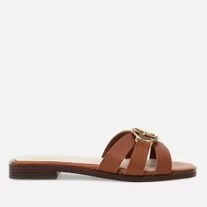 Image of Guess Womens Symo Leather Mules - Cognac - UK 8