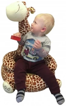 Image of Plush Brown Giraffe Chair.
