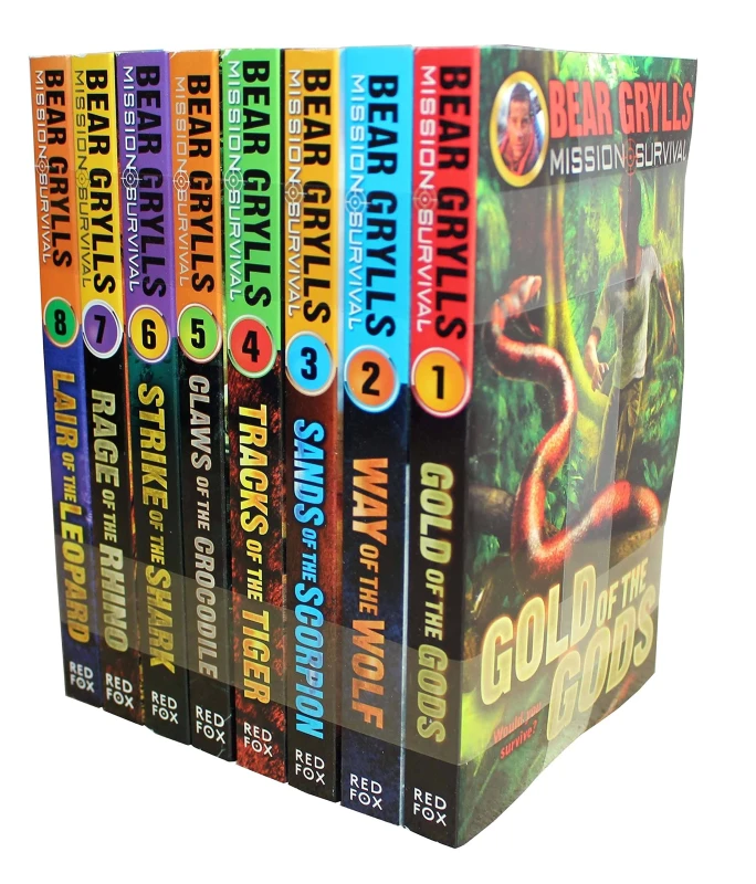 Image of Bear Grylls Mission Survival Collection 8 Books Set (Claws of the Crocodile, Sands of the Scorpion, Gold of the Gods) Bear Grylls Books