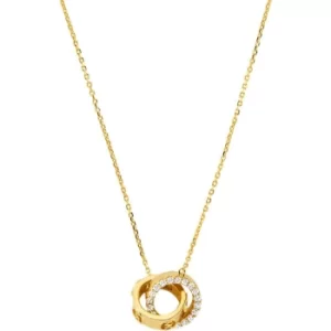 Image of Ladies Michael Kors 14K Gold-Plated Sterling Silver Interlocking Necklace