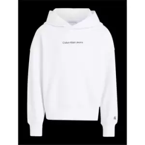 Image of Calvin Klein Jeans Ckj Logo Boxy Hoodie - White