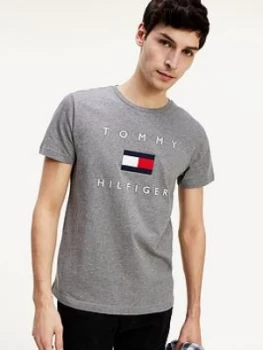 Image of Tommy Hilfiger Tommy Flag Hilfiger T-Shirt - Grey