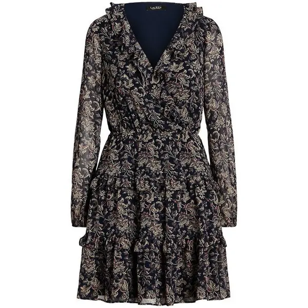 Image of Lauren by Ralph Lauren Nalima Long Sleeve Dress - Blue 14