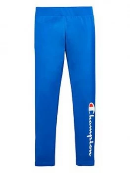 Image of Champion Girls Logo Leggings - Blue