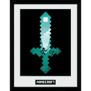 Image of Minecraft Diamond Sword Framed Collector Print