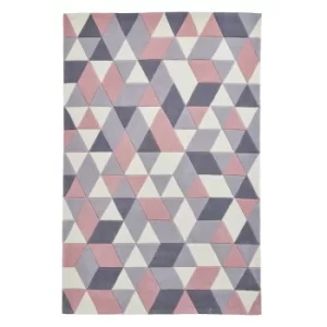 Image of Hong Kong 3653 Rug Pink, Grey and White