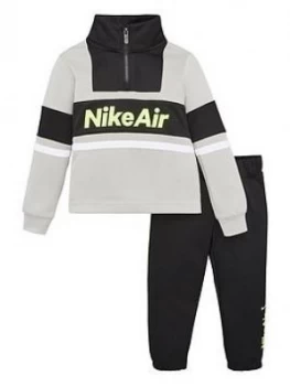 Image of Nike Sportswear Air Younger Boys 1/2 Zip Tracksuit - Grey/Black