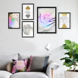 Image of SET_074 Multicolor Decorative Framed Painting (5 Pieces)