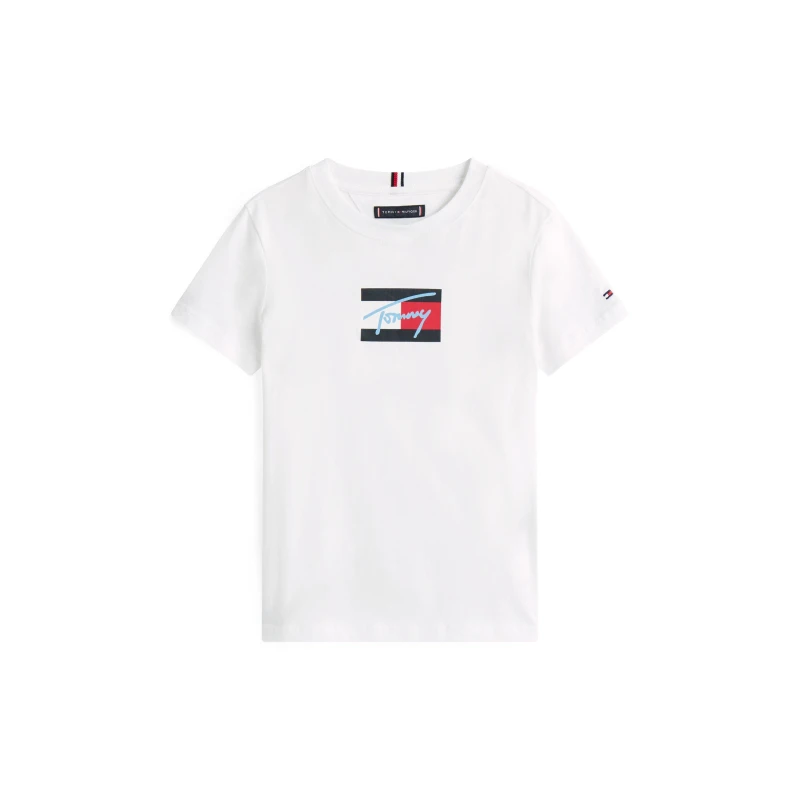 Image of Tommy Hilfiger Kids Script T-Shirt White YBR male 16Y