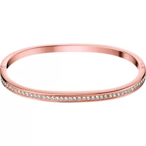 Image of Ladies Calvin Klein Rose Gold Plated Small Hook Crystal Bangle KJ06PD14010S