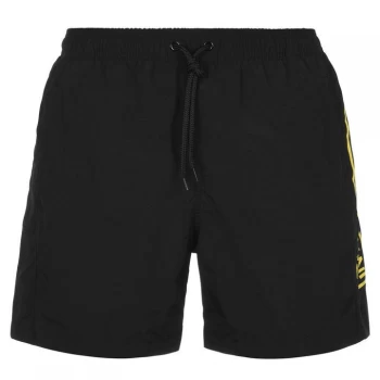 Image of Barbour International Large Logo Swim Shorts - Black BK31