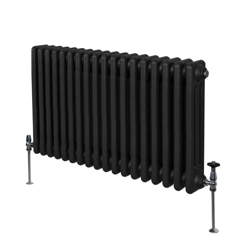 Image of MonsterShop Traditional 3 Column Radiator - 600 X 832mm - Black