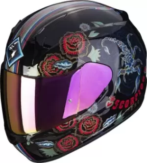 Image of Scorpion Exo 390 Chica 2 Helmet, black-red-blue, Size S for Women, black-red-blue, Size S for Women