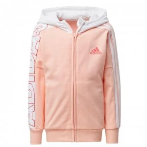 Image of adidas Zip Logo Hoodie Infant Girls - Haze Coral