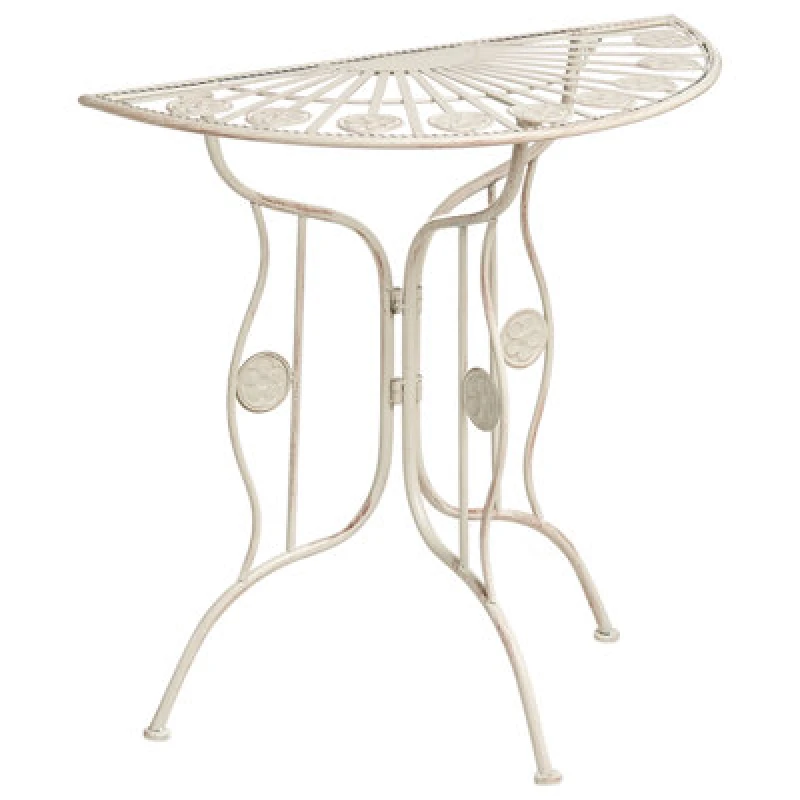 Image of Beliani Bistro Table Coggia 80 Cm 37cm Metal Light Beige