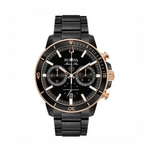 Image of Bulova Black 'Marine Star' Chronograph Watch - 98B302