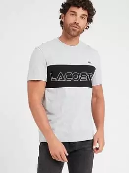 Image of Lacoste Lacoste Colour Block T-Shirt - Grey, Size XL, Men