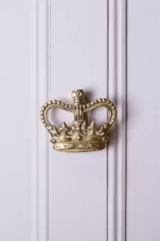 Image of King Charles III 12cm Crown Brass Door Knocker - Bronze
