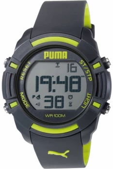 Image of Mens Puma PU91122 SIXTY BYTES - grey yellow Alarm Chronograph Watch PU911221003