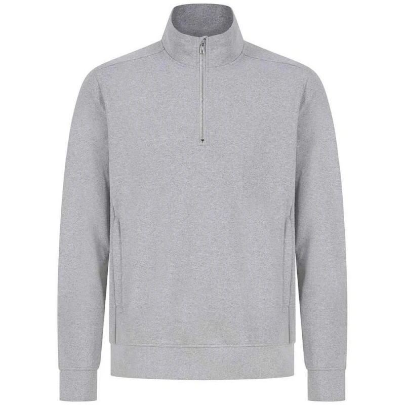 Image of Henbury Mens Quarter Zip Sweatshirt in Grey Size: XS Grey Male XS
