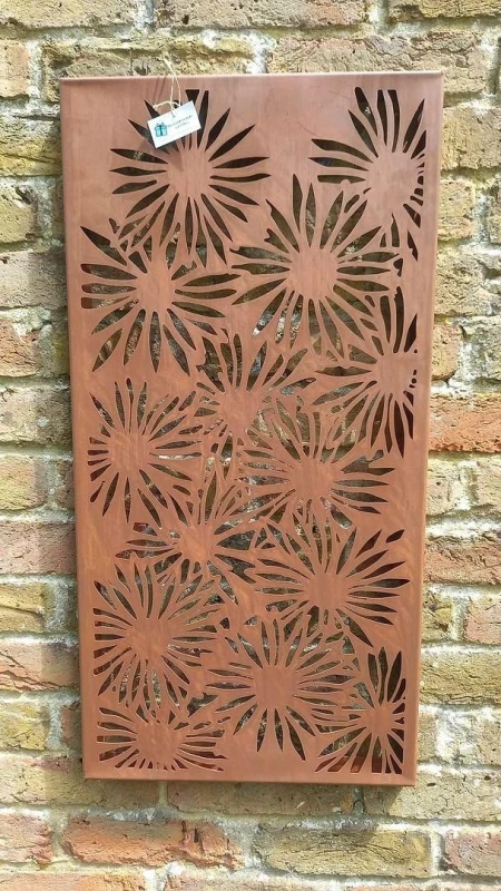 Image of Inspirational Gifting Daisy Decorative Screen Wall Art Plaque 780mm Tall in Brown Brown Unisex