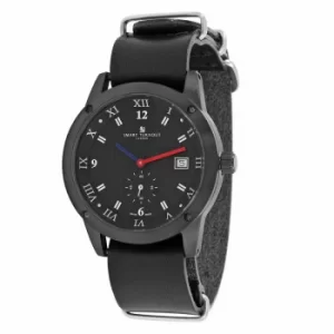 Image of Mens Smart Turnout Town Watch with Black Leather Nato Strap Watch