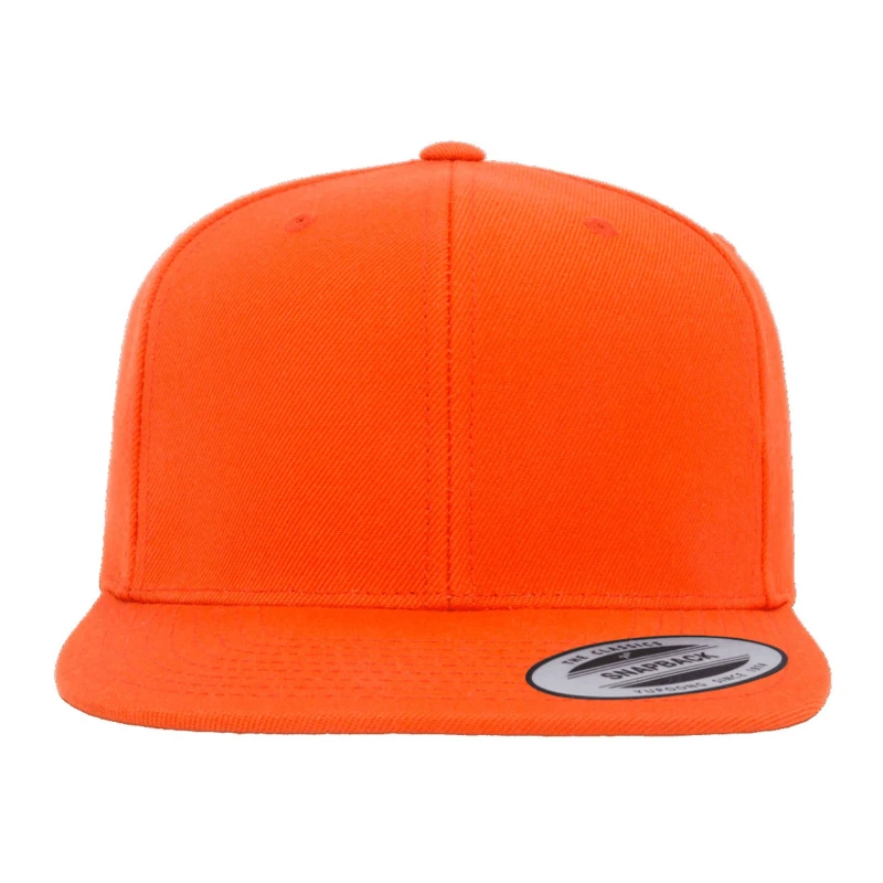 Image of Yupoong Mens The Classic Premium Snapback Cap in Orange Orange Male One Size